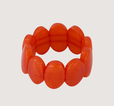 elastieken brede kralen armband | coral
