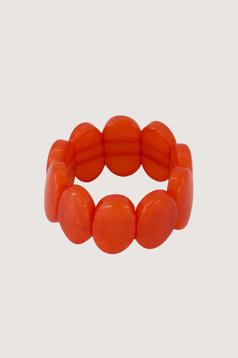 elastieken brede kralen armband | coral
