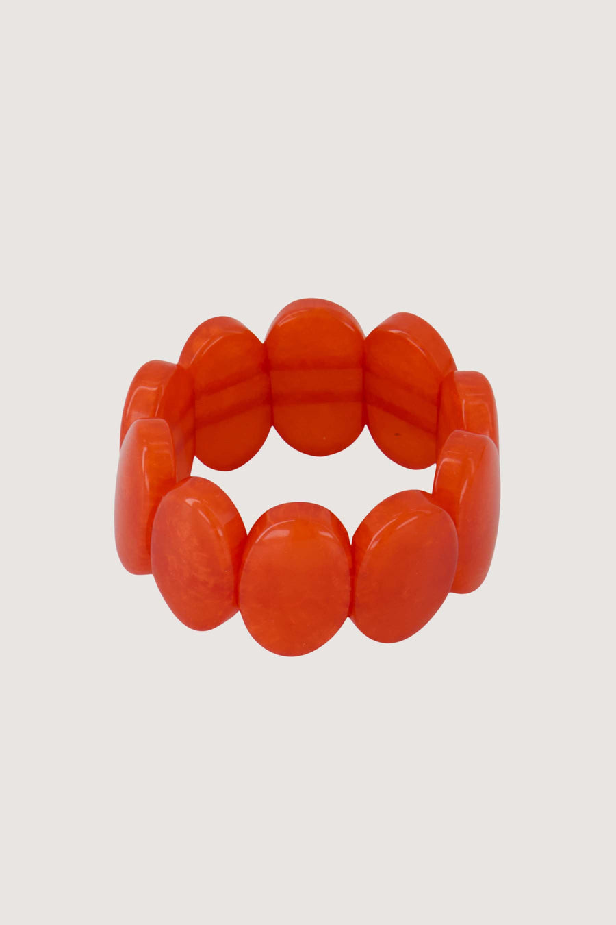 elastieken brede kralen armband | coral