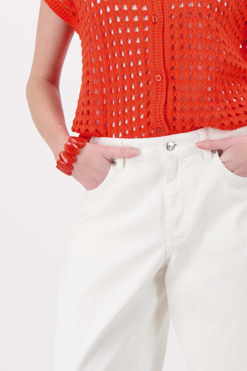 elastic wide bead bracelet | coral