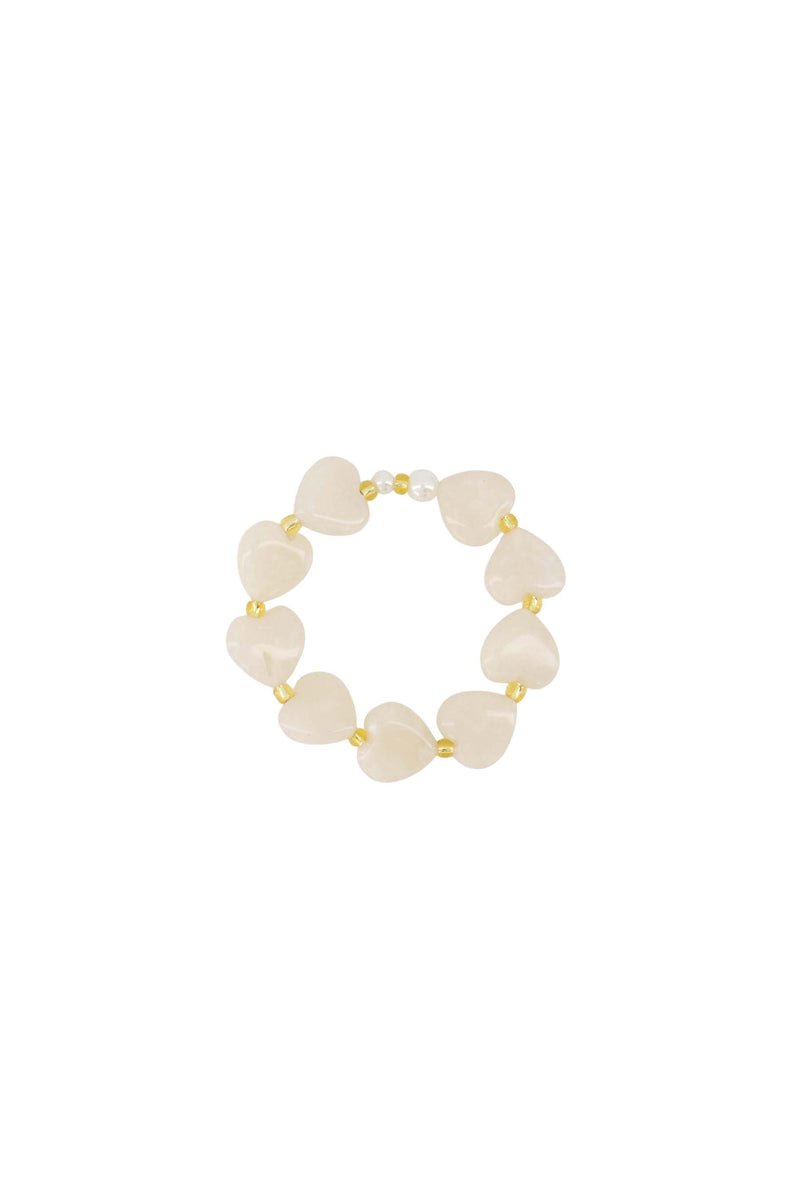hart armband met parels | grey oyster