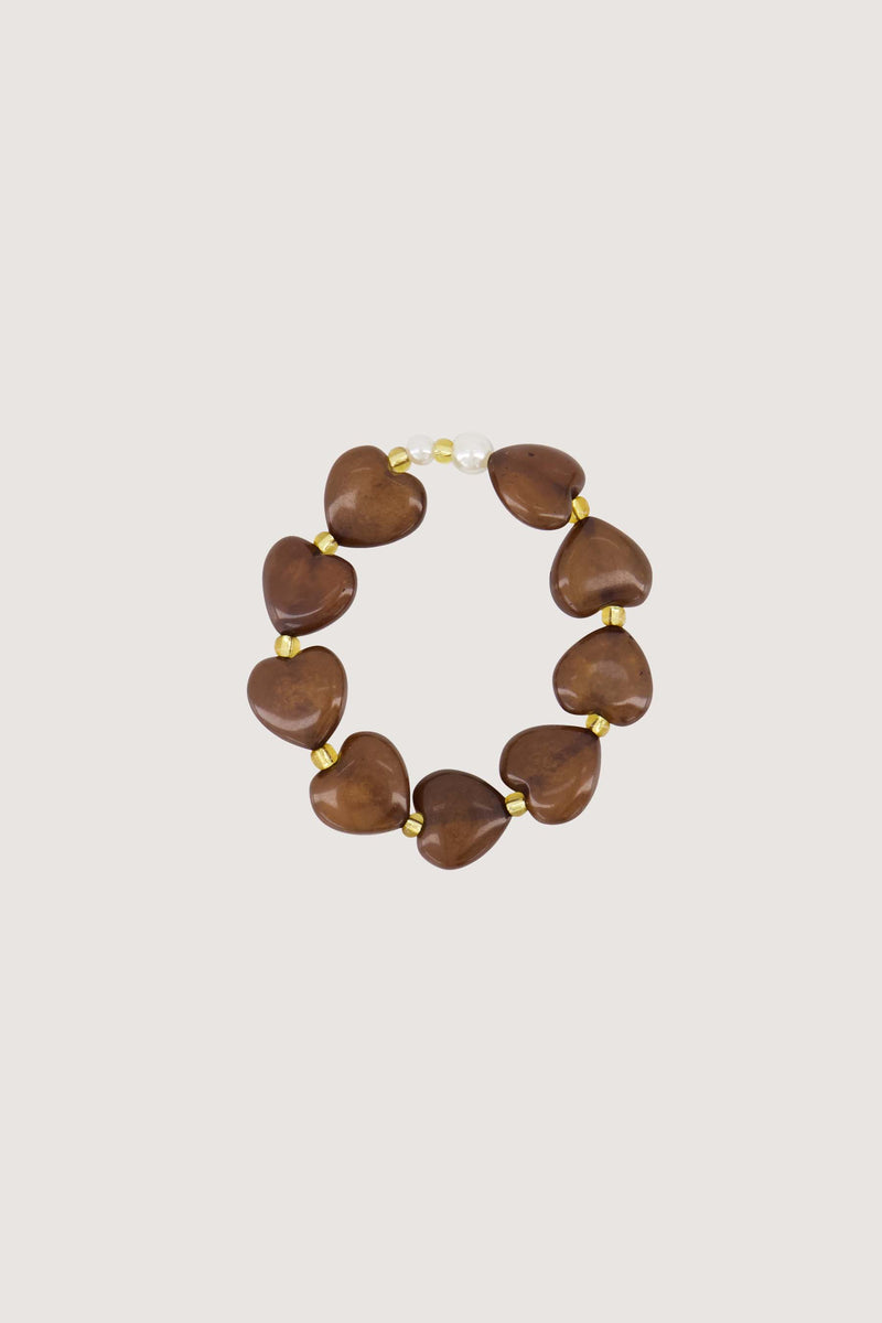 hart armband met parels | hazelnut