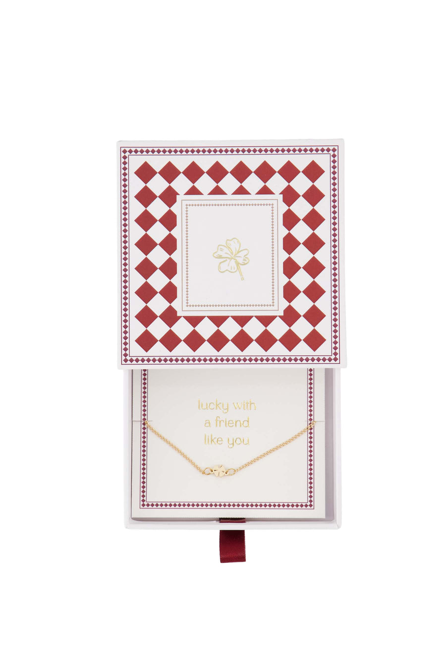 Armbandje in Doosje Lucky with a Friend Like You | red / white / gold