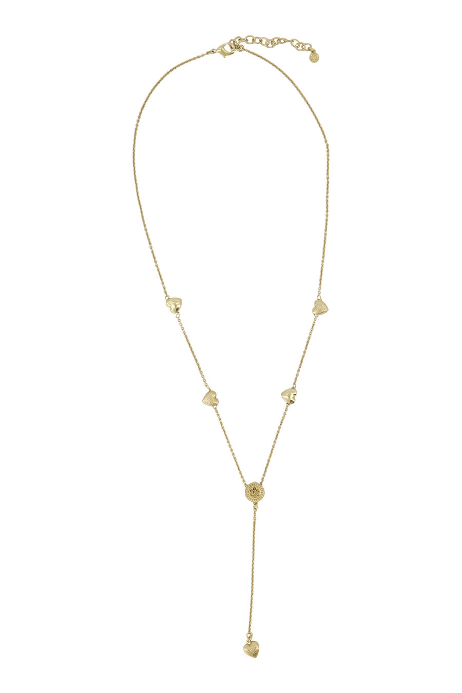 ketting met bedel hartjes en muntje | gold