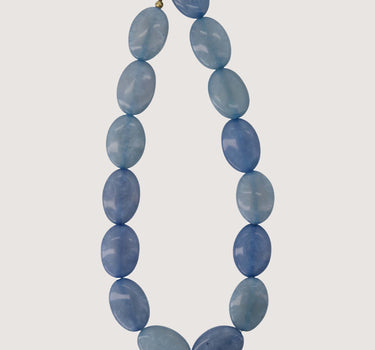 necklace made of flat beads | cornflower blue