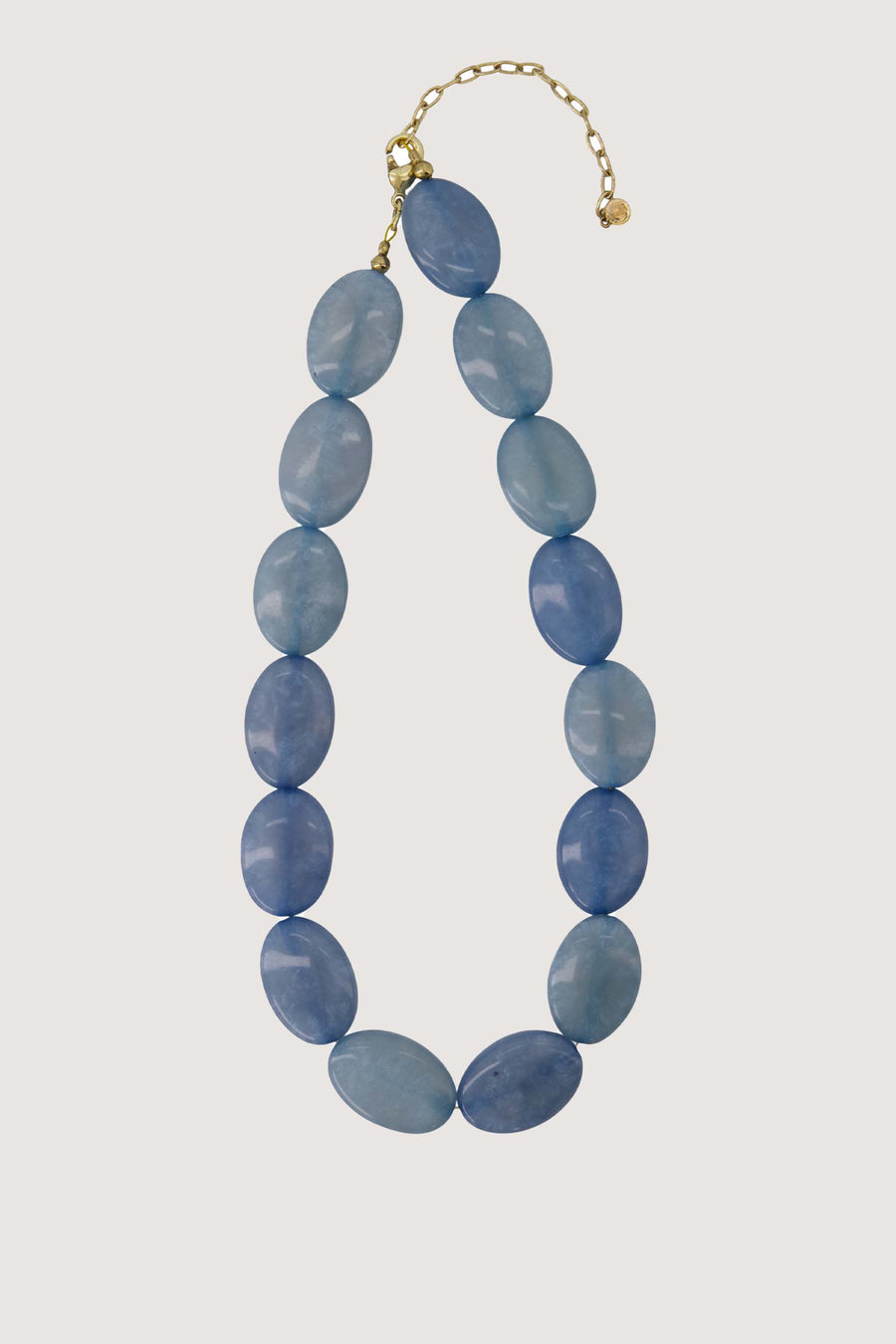 ketting van platte kralen | cornflower blue