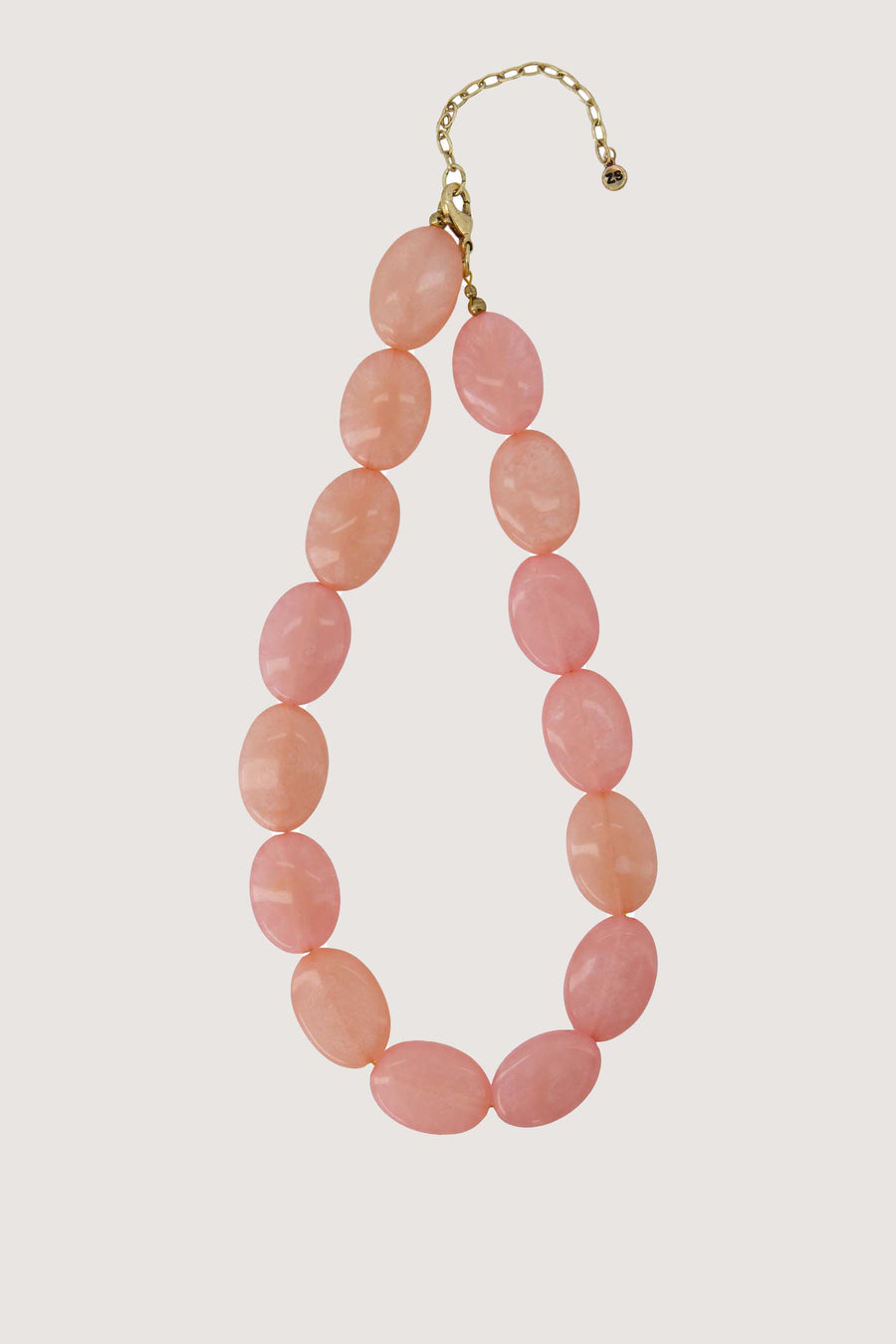 ketting van platte kralen | crispy pink