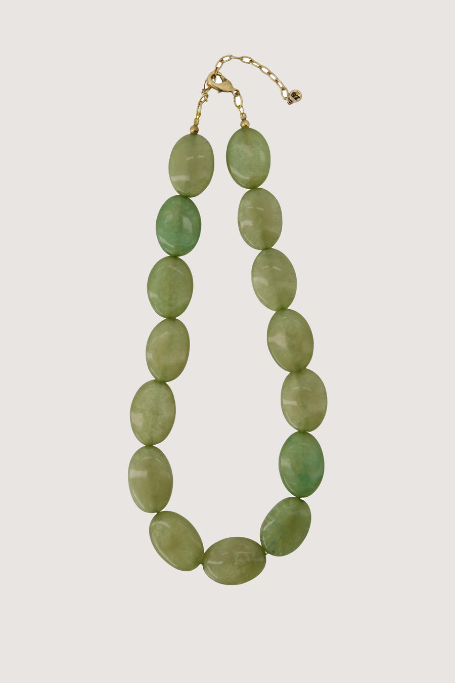 ketting van platte kralen | olive green