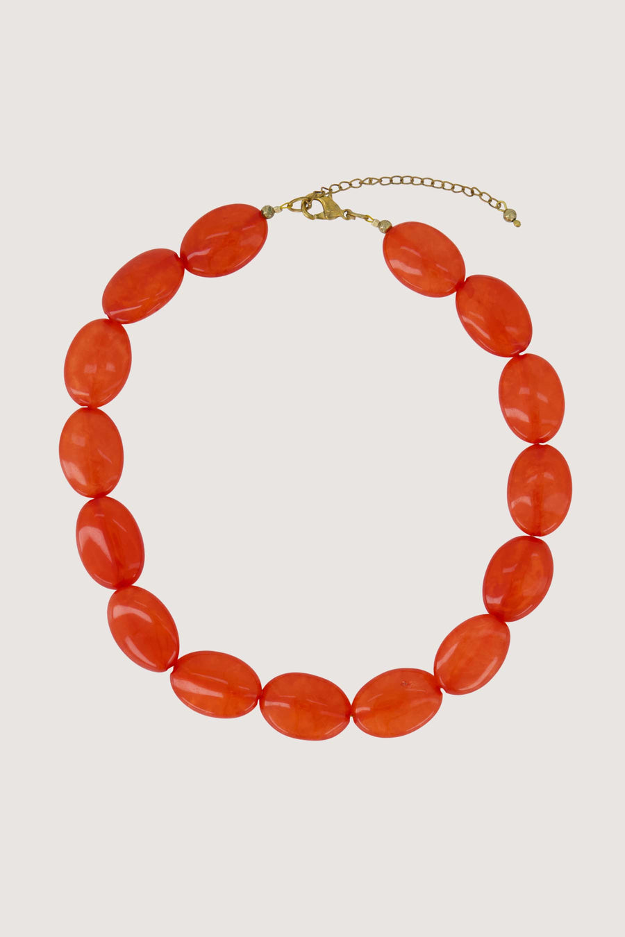 platte kralen ketting | coral