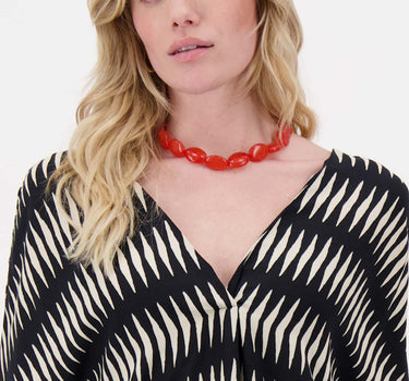 platte kralen ketting | coral