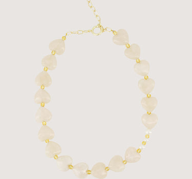 hart ketting met parels | grey oyster