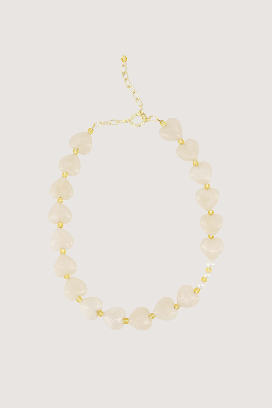 hart ketting met parels | grey oyster