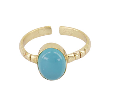 ring met steen verstelbaar | mid blue