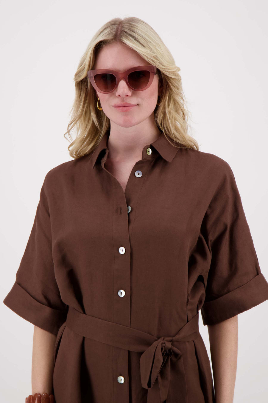 cat eye zonnebril met panterprint details incl koker | soft pink