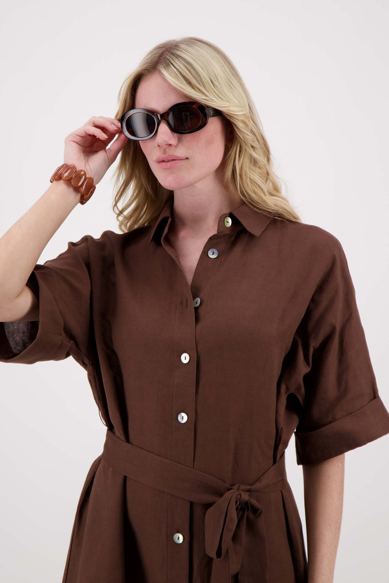 Oval sunglasses with leopard print, including case | brown