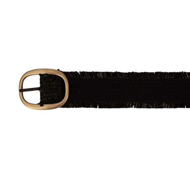 raffia riem | black