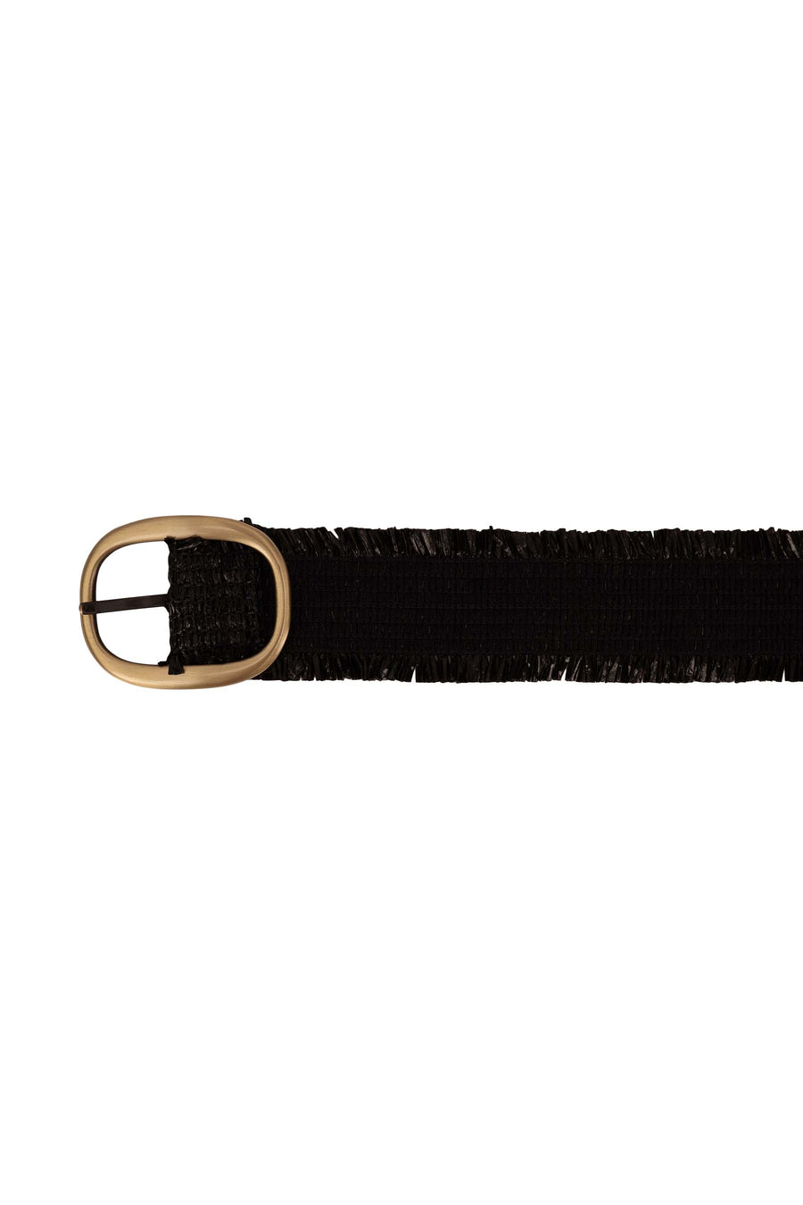 raffia belt | black