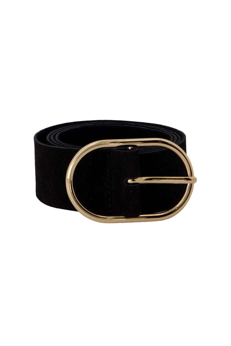 leren riem | zwart / goud