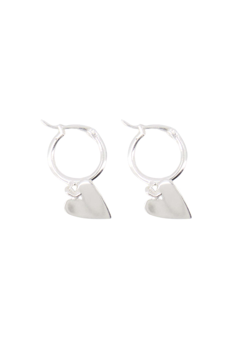 oorbellen met ring en hart | silver