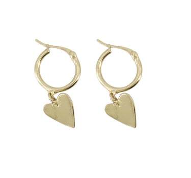 Ohrringe mit Ring und Herz | Gold