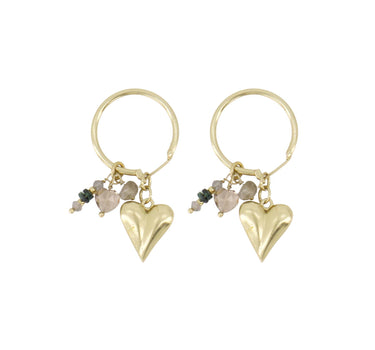 oorbellen bedels chunky hart | gold