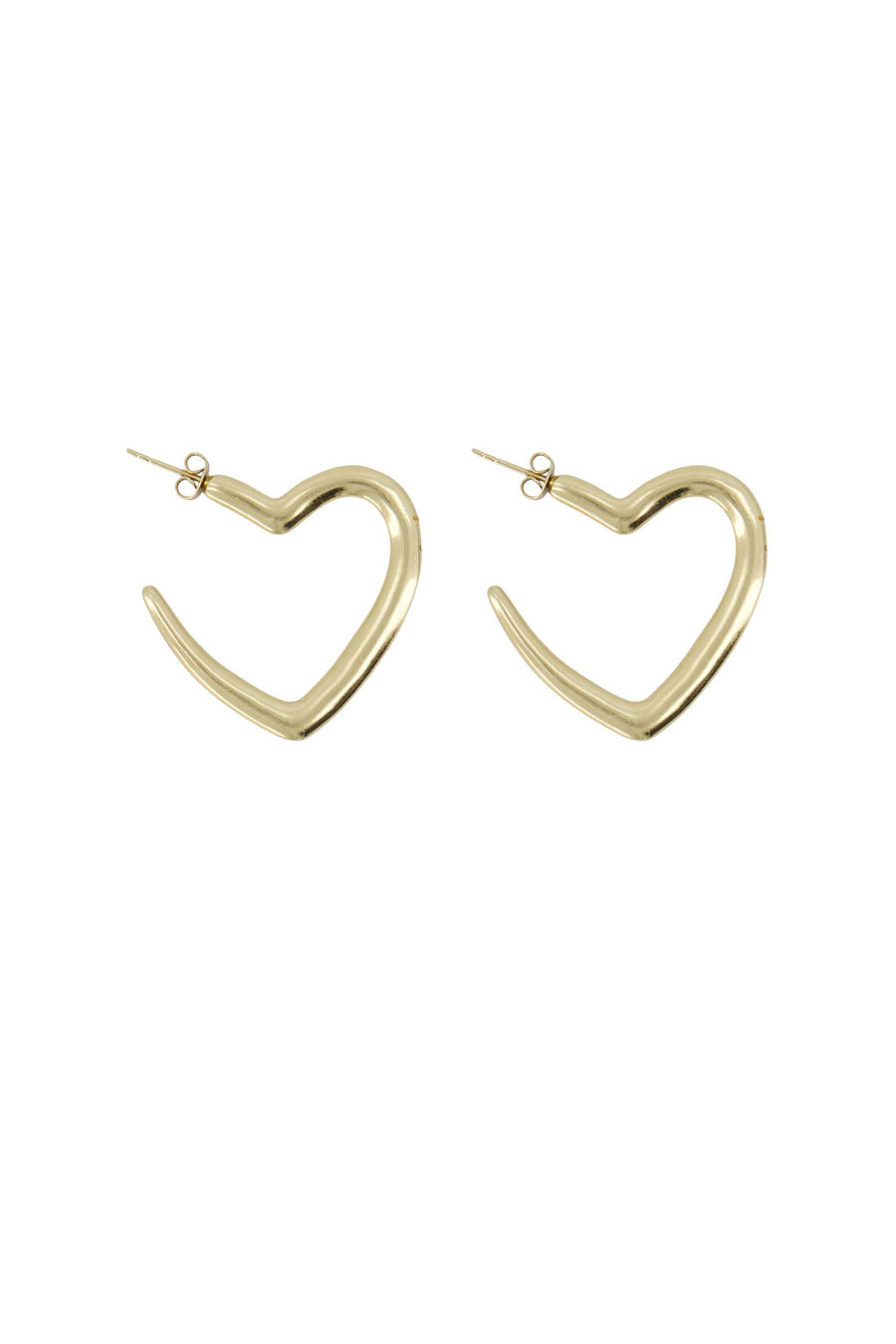 oorbellen hartvorm ring | gold