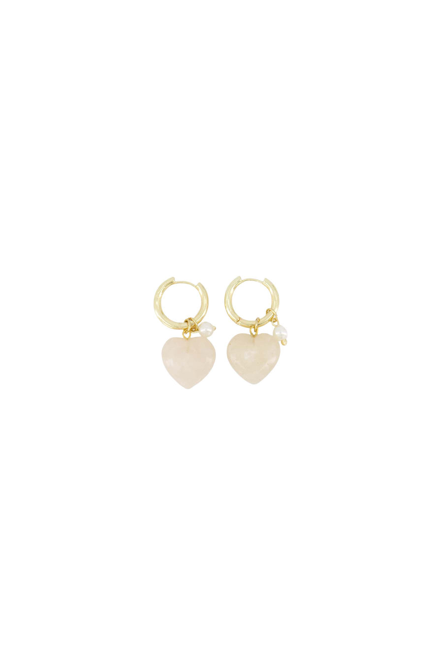 Ohrring mit Herz und Perle | Grey Oyster
