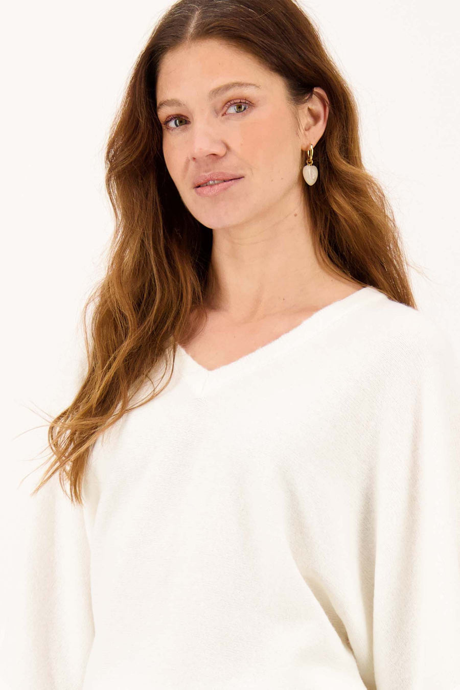 oorbel met hart en parel | grey oyster
