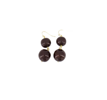 earring with resin pearl | dark chocolate