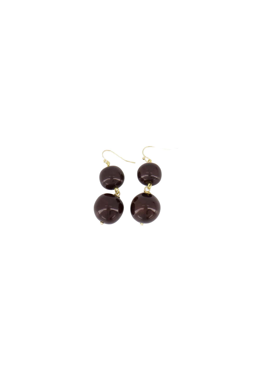 oorbel met resin parel | dark choco