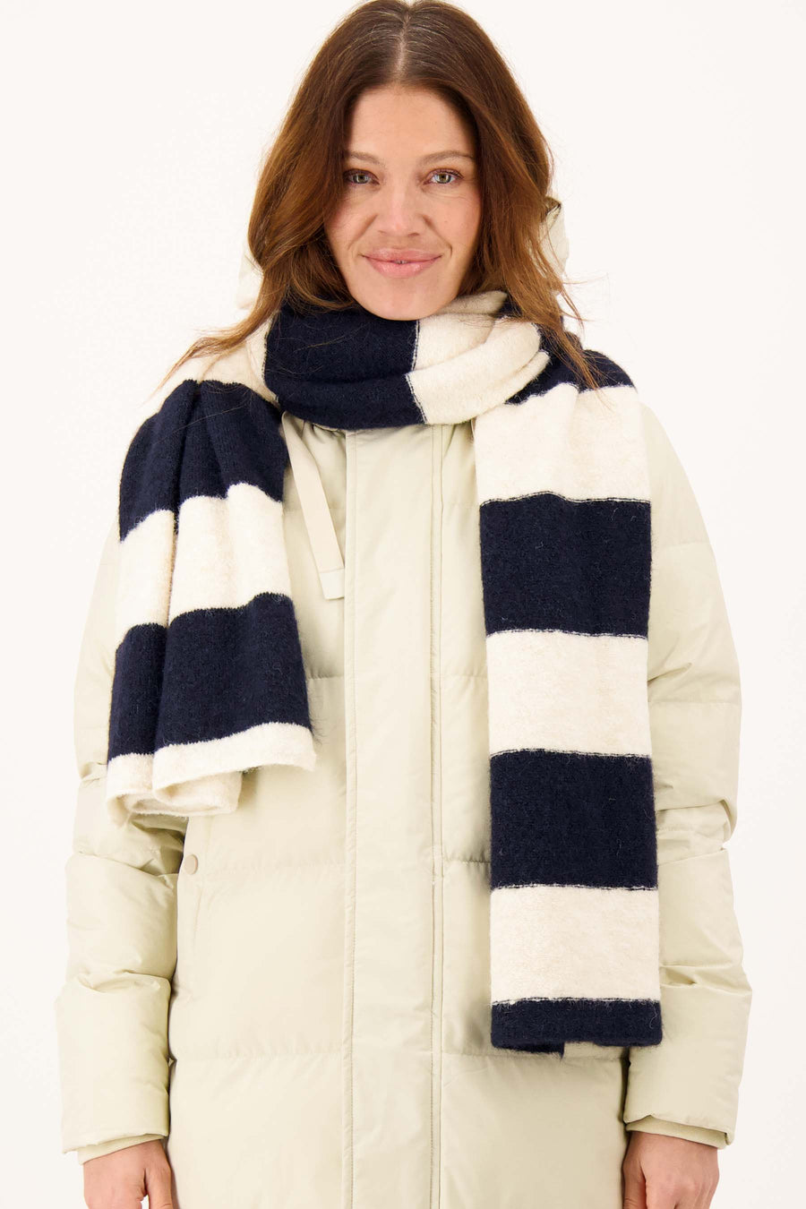 streep sjaal blokstreep | off white / dark navy