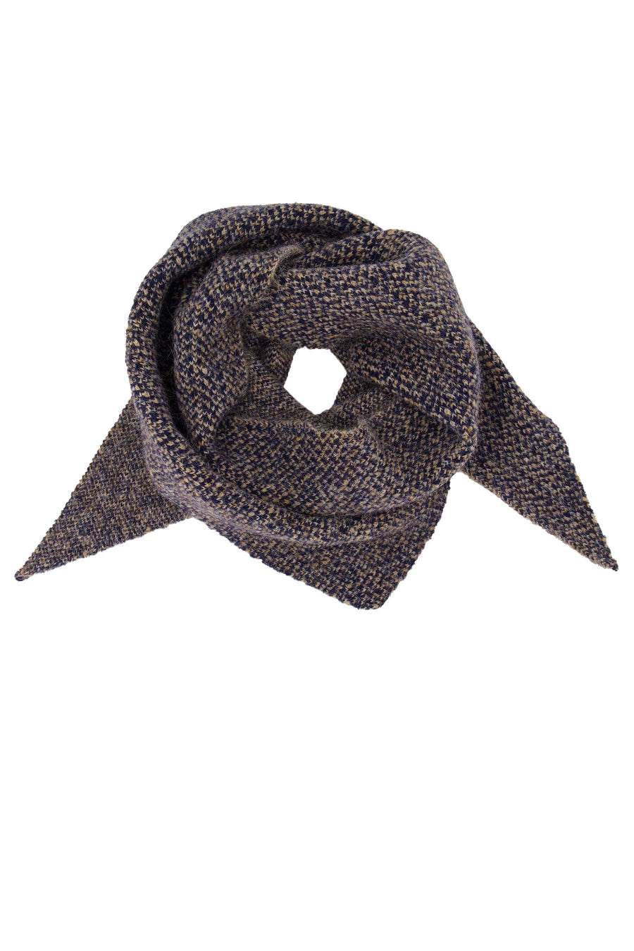 visgraat triangle sjaal | dark navy