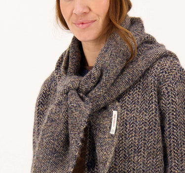 visgraat triangle sjaal | dark navy