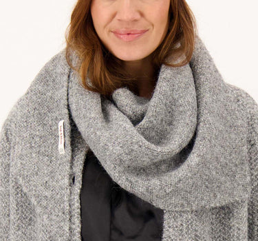 visgraat triangle sjaal | grey melange
