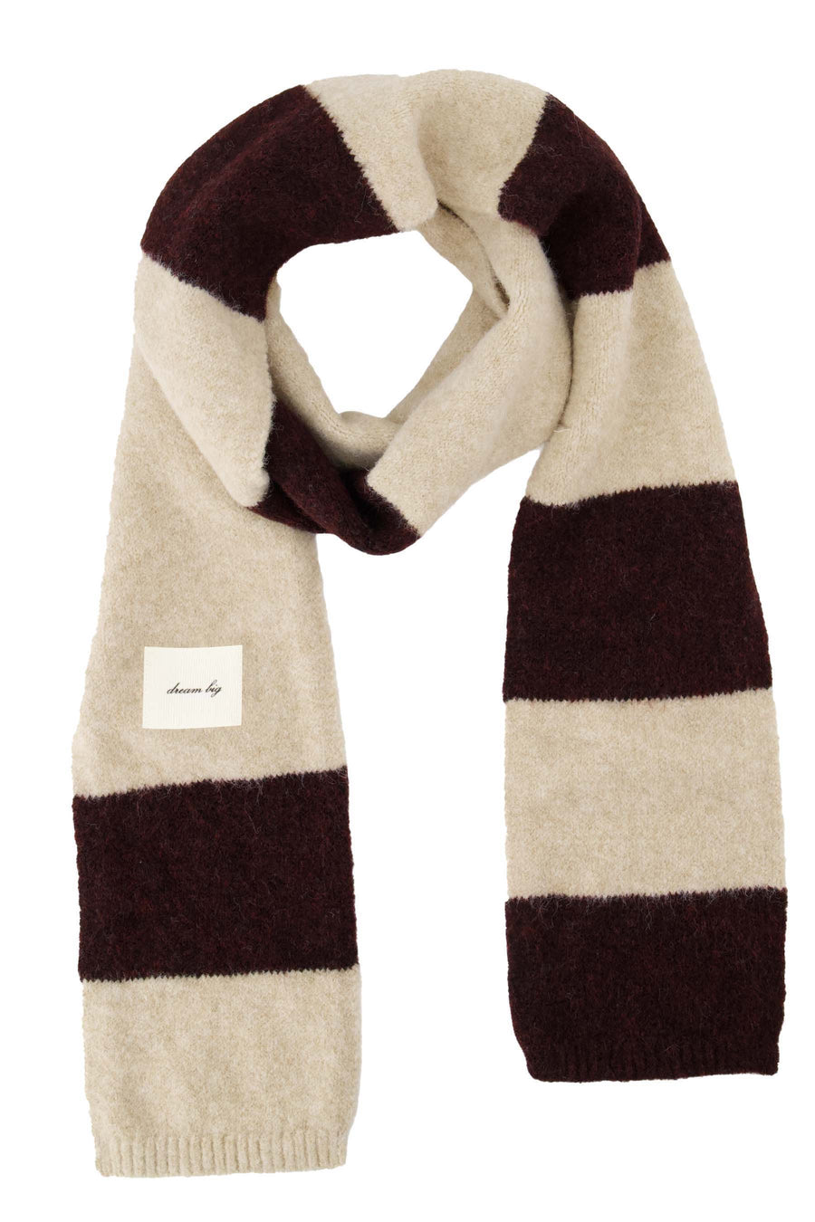 streep dunne sjaal 2 tone | dark choco / grey oyster
