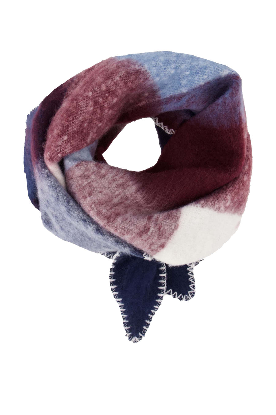 driehoek sjaal ruit | dark navy / ocean blue / burgundy