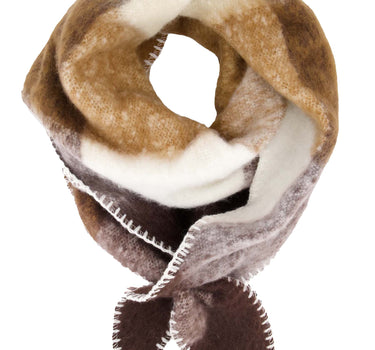 driehoek sjaal ruit | grey oyster/ hazelnut/ dark choco