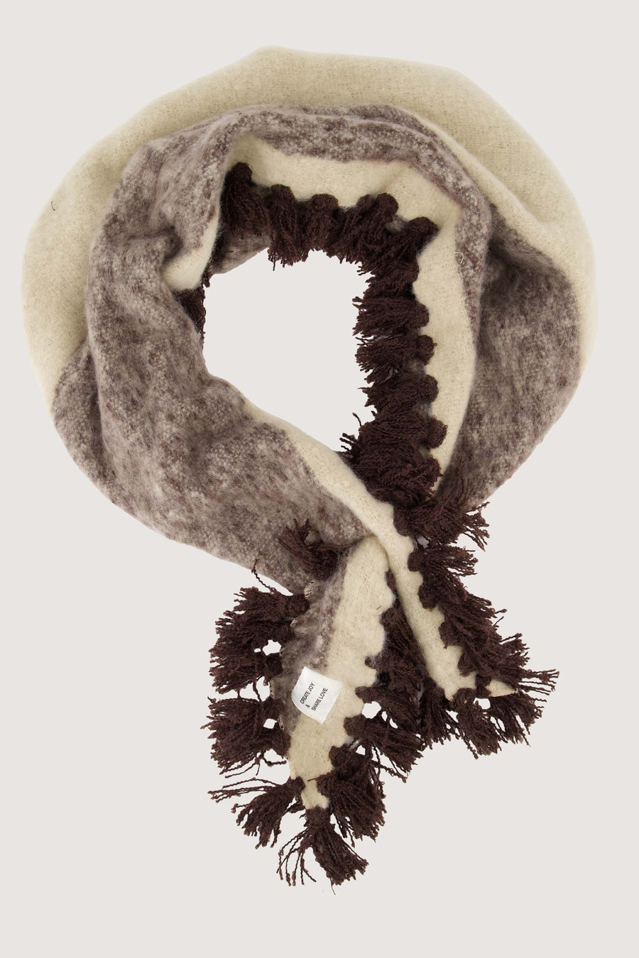 driehoek sjaal streep | dark choco / grey oyster