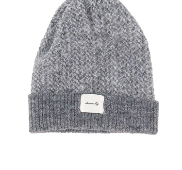 herringbone beanie | gray melange