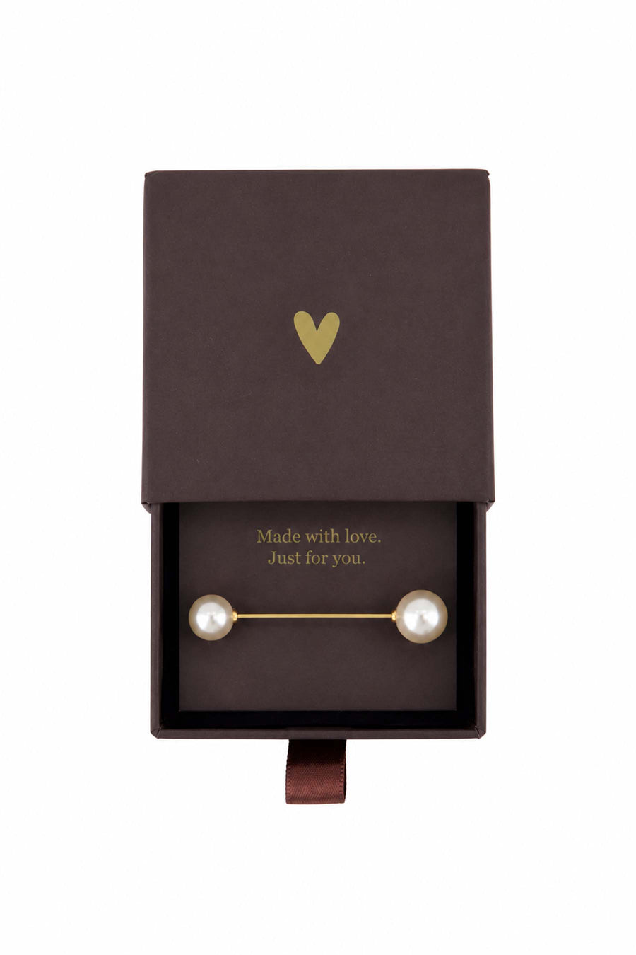 Broche met Parels in Doosje | gold