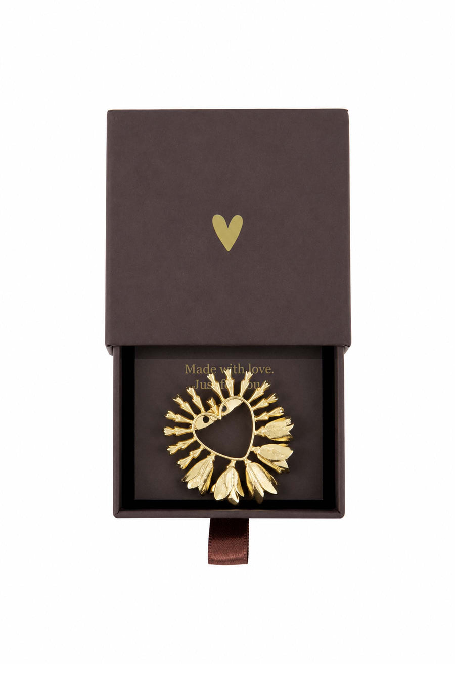 Broche met Hart in Doosje | gold