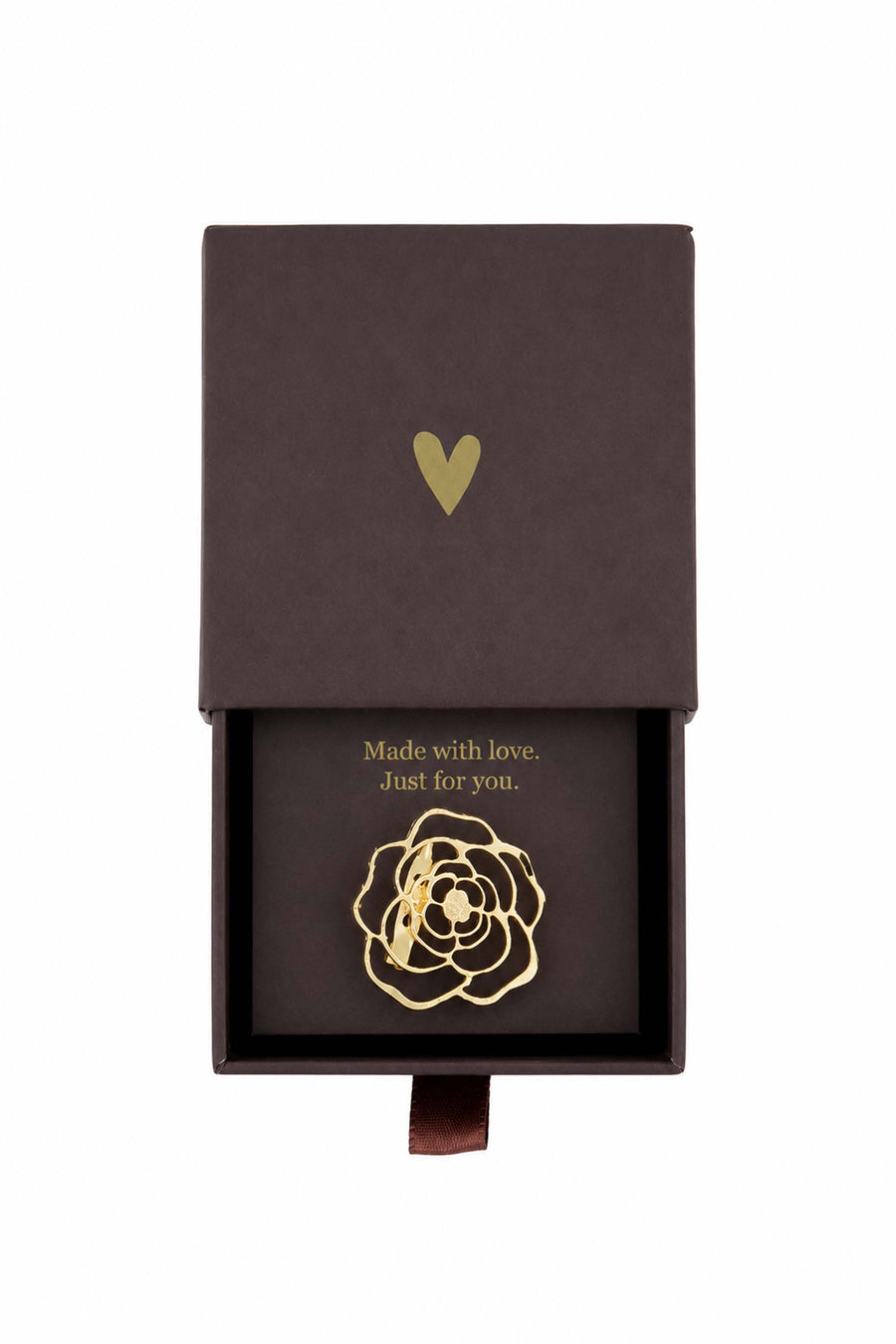 Broche met Bloem in Doosje | gold