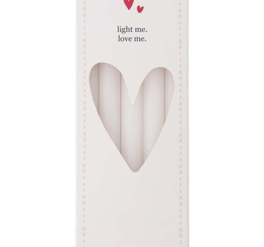 Schachtel mit 10 schmalen Kerzen | cremefarben