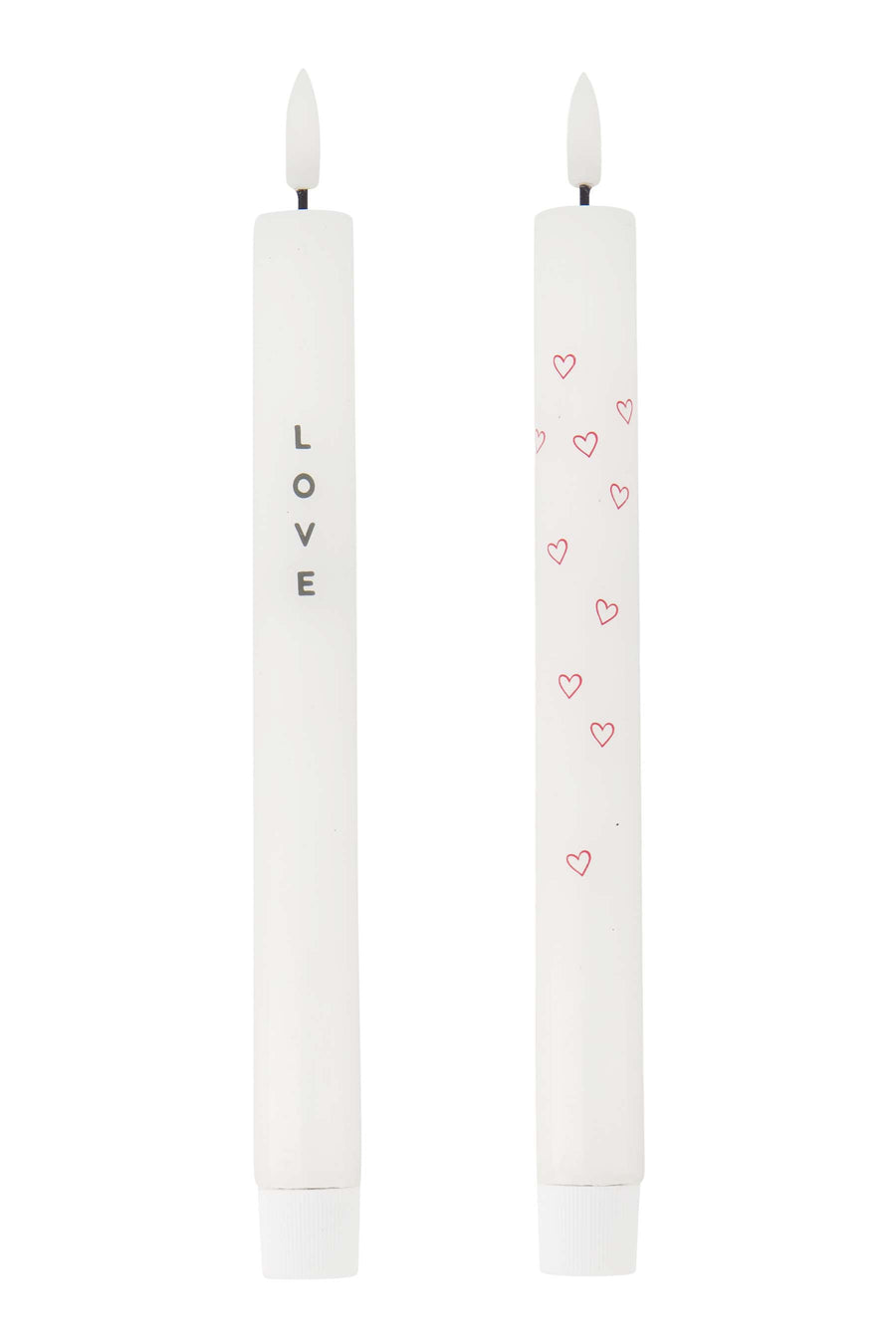 set van 2 ledkaarsen love wit/groen/rood | wit / groen / rood