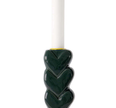 kandelaar keramiek hartjes | dark green
