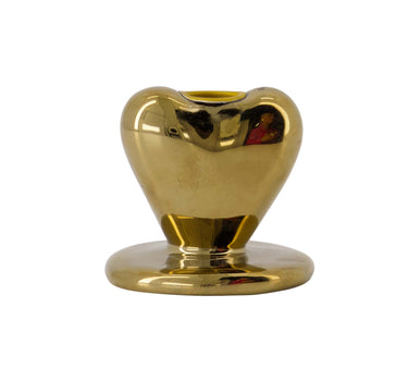 kandelaartje keramiek hart | gold