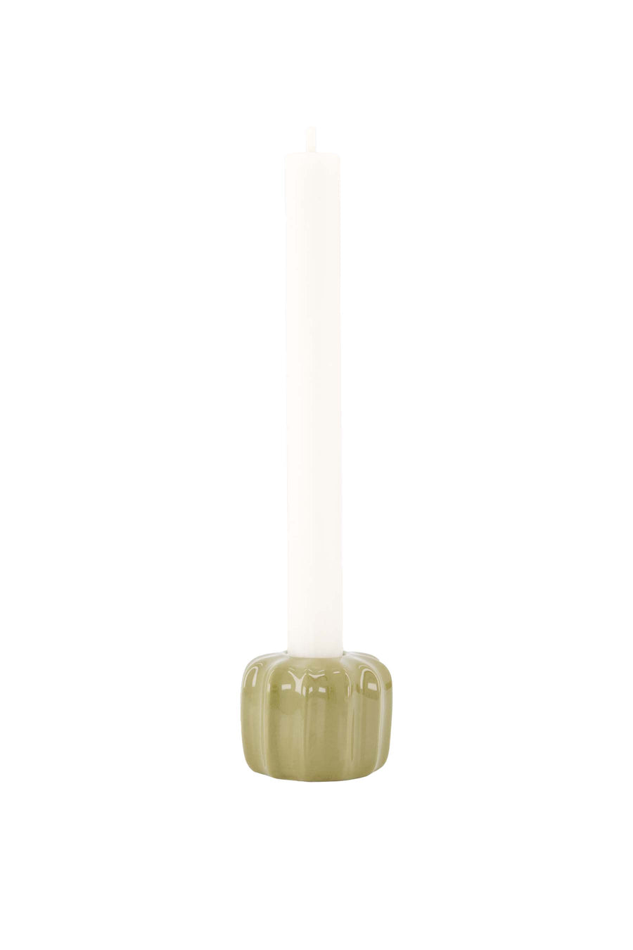 kandelaar keramiek ribbel | green