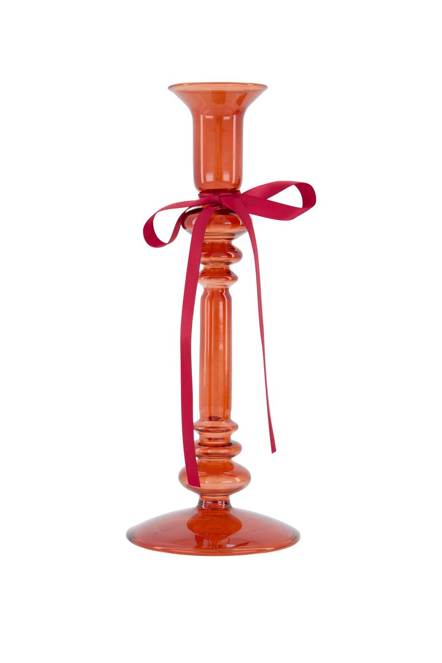 Kandelaar Glas Strik L | red