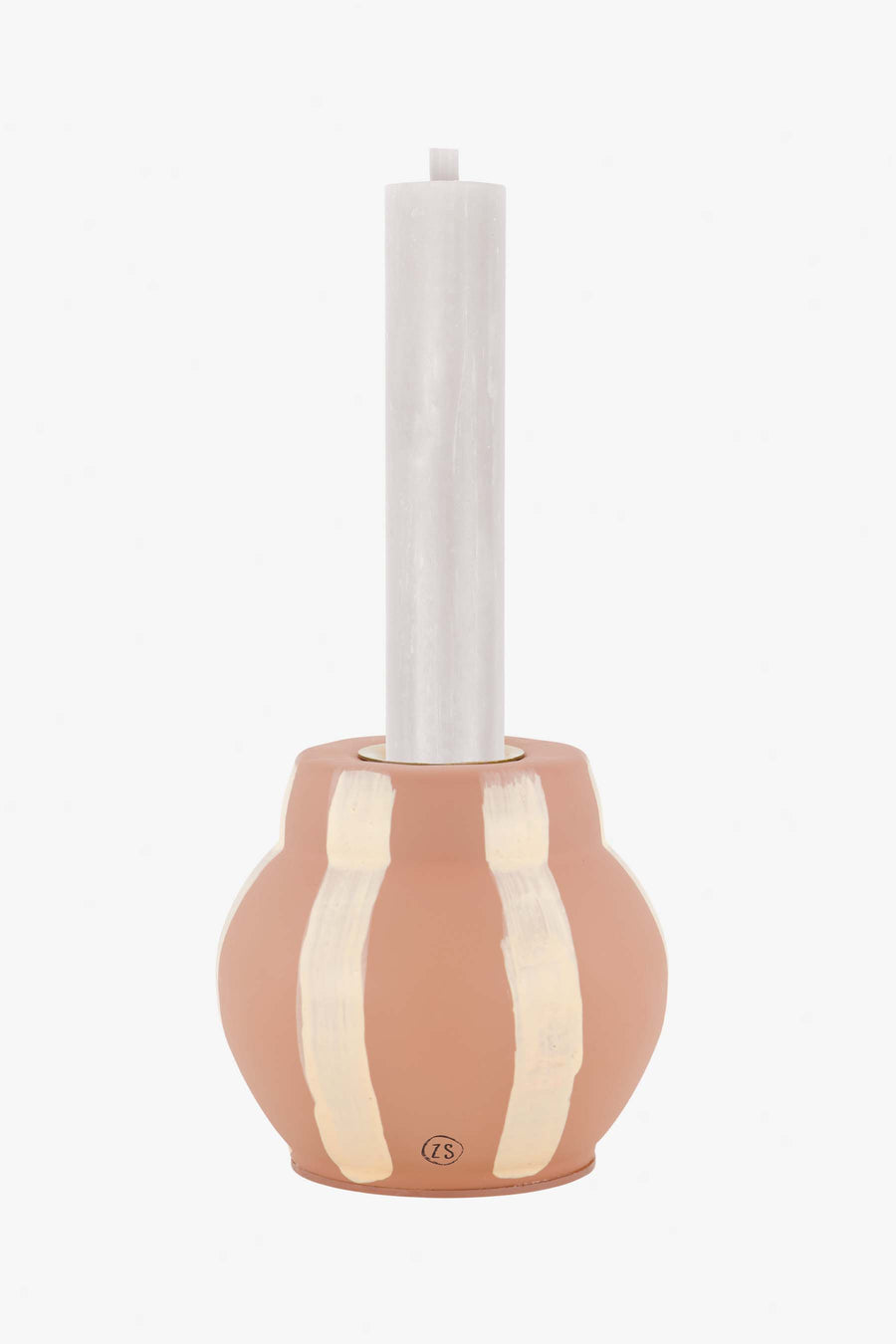 glazen kandelaar met strepen | zand