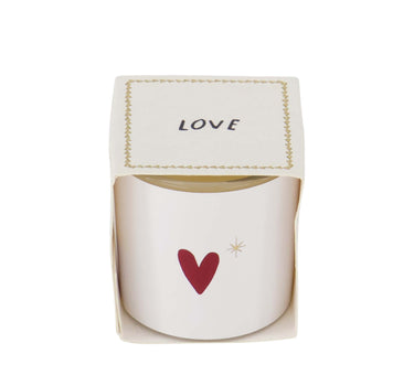 geurkaarsje in wikkel hartje wit/rood/goud | red / white / gold